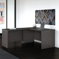 Outlet Studio C 60"W L Shaped Desk with Return, (STC050SG) Office Desks