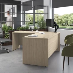 Hot Bush Business Furniture Studio C 72"W L Shaped Desk with Return, Natural Elm (STC049NE) L-Desks