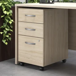 New Bush Business Furniture Studio C 3 Drawer Mobile File Cabinet, Natural Elm (SCF216NESU) File Cabinets