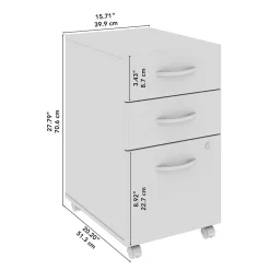 New Bush Business Furniture Studio C 3 Drawer Mobile File Cabinet, Natural Elm (SCF216NESU) File Cabinets