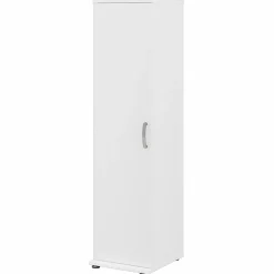 Sale Universal 62" Tall Narrow Storage Cabinet with Door and 3 Shelves, White (UNS116WH) Storage Cabinets