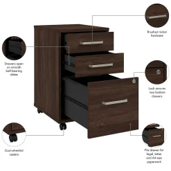 Sale Vista 3 Drawer File Cabinet, Black Walnut (VSF116BWSU) File Cabinets