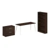 Vista 72"W Desk with Lateral File Cabinet and Bookcase, Black Walnut (VST011BWSU) Office Desks