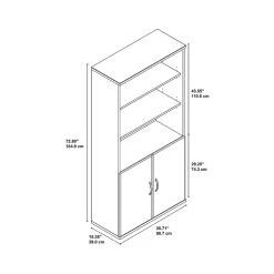 Westfield 72.8"H 5-Shelf Bookcase with Adjustable Shelves, Wood (SRC103MR) Bookcases