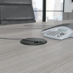 Outlet 120W x 48D Boat Shaped Conference Table with Metal Base, (99TBM120PGSVK) Conference Room Tables