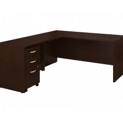 Outlet Westfield 66"W L Shaped Desk with Return and Mobile File Cabinet, (SRC083MRSU) Office Desks