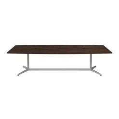 Outlet 120W x 48D Boat Shaped Conference Table with Metal Base, Black Walnut (99TBM120BWSVK) Conference Room Tables