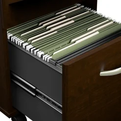 Outlet Westfield 72W Bow Front L Shaped Desk with 42W Return and Mobile File Cabinet, Mocha Cherry (SRC167MRSU) L-Desks