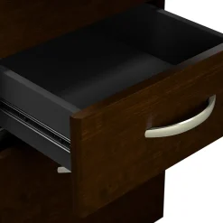 Outlet Westfield 72W Bow Front L Shaped Desk with 42W Return and Mobile File Cabinet, Mocha Cherry (SRC167MRSU) L-Desks