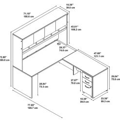 Outlet Westfield 72W L Shaped Desk with Hutch and Mobile File Cabinet, (SRC0018MASU) L-Desks