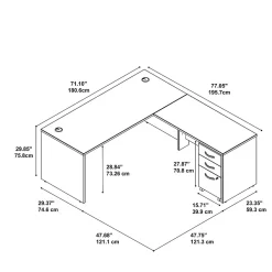 Online Westfield 72W L Shaped Desk with 48W Return and Mobile File Cabinet, (SRC001MRSU) L-Desks