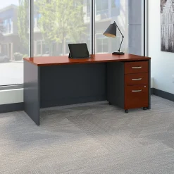 Westfield 66W x 30D Office Desk with Mobile File Cabinet, (SRC015HCSU) Computer Desks