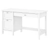 Broadview 54"W Computer Desk with Drawers, Pure White (BDD254WH-03) Computer Desks