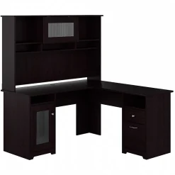 Online Cabot 60"W L Shaped Computer Desk with Hutch and Storage, (CAB001EPO) L-Desks