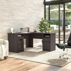 Sale Cabot 60"W L Shaped Desk, (WC31730-03K) L-Desks