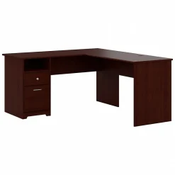 Outlet Cabot 60"W L Shaped Computer Desk with Drawers, (CAB044HVC) L-Desks