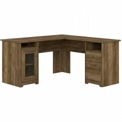 Discount Cabot 60"W Wood L-Shaped Computer Desk, (WC31530K) L-Desks