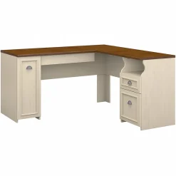 Clearance Fairview 60"W L Shaped Desk with Drawers and Storage Cabinet, (WC53230-03K) Computer Desks