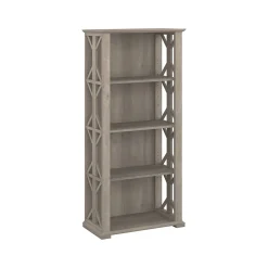 Best Homestead 66.3"H 4-Shelf Bookcase with Adjustable Shelves, Driftwood Gray Laminated Wood (HOB166DG-03) Bookcases