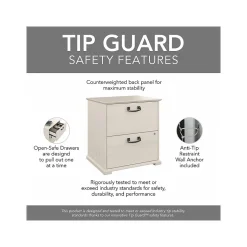 Hot Homestead 2-Drawer Lateral File Cabinet, Letter/Legal Size, Lockable, Linen White Oak (HOF129LW-Z) File Cabinets