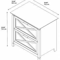 Discount Key West 2 Drawer Lateral File Cabinet, Bing Cherry (KWF130BC-03) File Cabinets