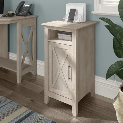 Outlet Key West 30" Small Storage Cabinet with Door and 3 Shelves, Washed Gray (KWS116WG-03) Storage Cabinets