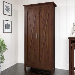 Outlet Key West 65.98" Tall Storage Cabinet with Doors and 5 Shelves, Bing Cherry (KWS266BC-03) Storage Cabinets