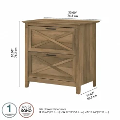 Clearance Key West 2-Drawer Lateral File Cabinet, Letter/Legal, Reclaimed Pine, 30