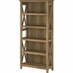 New Key West 66"H 5-Shelf Bookcase with Adjustable Shelves, Reclaimed Pine Laminated Wood (KWB132RCP-03) Bookcases