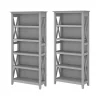 Online Key West 66"H 5-Shelf Bookcase with Adjustable Shelves, Cape Cod Gray Laminated Wood, 2/Set (KWS046CG) Bookcases