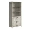 Outlet Knoxville 72"H 5-Shelf Bookcase with Doors, Cottage White (CGB132CWH-03) Bookcases