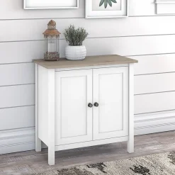 Mayfield 30" Storage Cabinet with 2 Shelves, Pure White/Shiplap Gray (MAS131GW2-03) Storage Cabinets