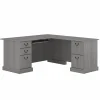Saratoga 66"W L Shaped Computer Desk with Drawers, Modern Gray (EX45870-03K) L-Desks
