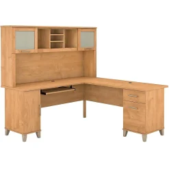 Somerset 72"W L Shaped Desk with Hutch, (SET001MC) L-Desks