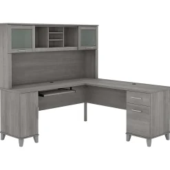 Online Somerset 72"W L Shaped Desk with Hutch, (SET001PG) L-Desks