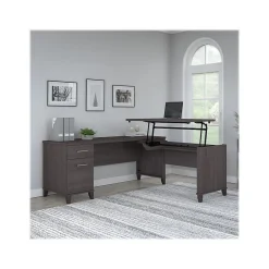 Somerset 72"W 3 Position Sit to Stand L Shaped Desk, (SET014SG) Office Desks