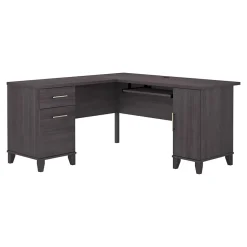 Sale Somerset 60"W L Shaped Desk with Storage, (WC81530K) L-Desks