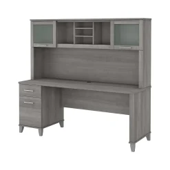 Hot Somerset 72"W Office Desk with Drawers and Hutch, (SET018PG) Computer Desks