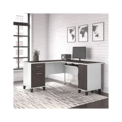Best Somerset 60"W L Shaped Desk with Storage, (WC81030K) L-Desks