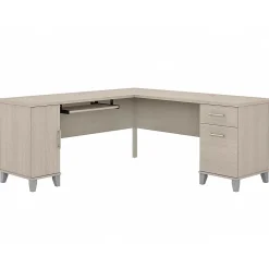 Clearance Somerset 72"W L Shaped Desk with Storage, (WC81110K) Computer Desks