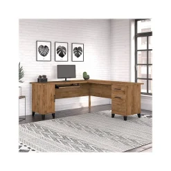Somerset 72"W L Shaped Desk with Storage, (WC81310K) Computer Desks