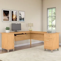 Somerset 72"W L Shaped Desk with Storage, (WC81410K) Office Desks