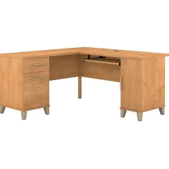 Somerset 60"W L Shaped Desk with Storage, (WC81430K) L-Desks