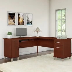 Best Somerset 72"W L Shaped Desk with Storage, (WC81710K) L-Desks