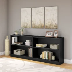 New Universal 30"H 2-Shelf Bookcase, Classic Black, Set of 2 (UB001BL) Bookcases