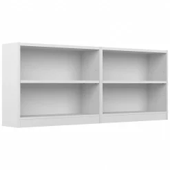 Online Universal 30"H 2-Shelf Bookcase, Pure White, 2/Set (UB001PW) Bookcases