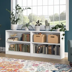 Online Universal 30"H 2-Shelf Bookcase, Pure White, 2/Set (UB001PW) Bookcases