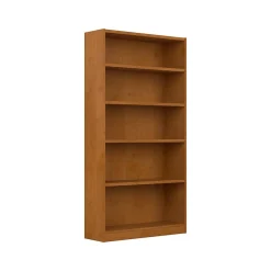 Universal 72"H 5-Shelf Bookcase with Adjustable Shelves, Natural Cherry Laminated Wood (WL12467) Bookcases
