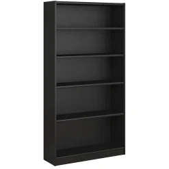 Outlet Universal 72"H 5-Shelf Bookcase with Adjustable Shelves, Black (WL12436) Bookcases