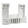 Hot Woodland Entryway Storage Set with Hall Trees and Shoe Bench with Drawers, White Ash (WDL012WAS) Storage Cabinets